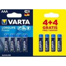 AAA LR03 1,5V ACTIEPACK, BLISTER 4+4 VARTA ALKALINE HIGH ENERGY