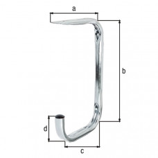 PLAFONDHAAK GEBOGEN VERZINKT 255X155