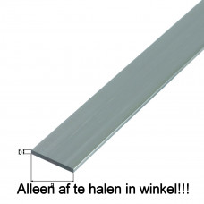 PLATTE STANG ALU BLANK 20X2/1M ALUMINIUM PROFIEL