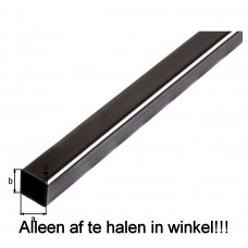 VIERKANTE BUIS GLAD 16X16X1/1M STAAL/STALEN PROFIEL