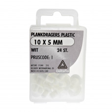 PLANKDRAGERS PLASTIC WIT 10X5 MM 24 ST