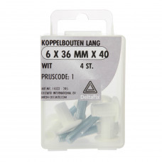 KOPPELBOUTEN WIT/BRUIN 6X36 MM 4 ST