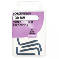 SCHROEFDUIMEN 30 MM ZWART 5 ST.