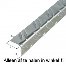 HOEKPROFIEL RIBBEL ALU 23,5X23,5/1MM ALUMINIUM PROFIEL