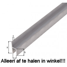 STOELPROFIEL ALU BLANK 26X11X1,5/1M ALUMINIUM PROFIEL