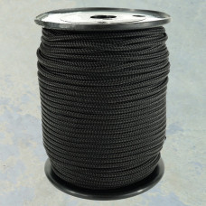 4MM GEVLOCHTEN NYLON KOORD ZWART (TOUW)