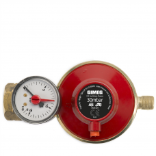 DRUKREGELAAR .AFBLAAS+MANOMETER 30MB.-1/4"LINKS