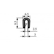 ZELFKLEMEND U-PROFIEL KLEIN 1-3MM ZWART