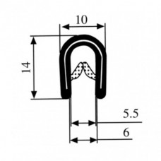 ZELFKLEMEND U-PROFIEL KLEIN 2-5 MM ZWART