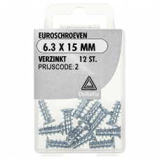 EUROSCHROEVEN 6.3 X 15 MM VERZINKT 12 ST.