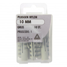 PLUGGEN NYLON GRIJS 10 MM 10 ST