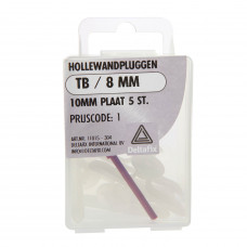 HOLLEWANDPLUGGEN 10MM PLAAT TB/ 8 MM 5 ST