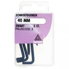 SCHROEFDUIMEN 40 MM ZWART 5 ST.