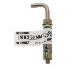 KEILDUIM VZ M6 X 60 MM X 40 1ST - KEILBOUT MET DUIM