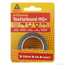 WATERVAST TEXTIELBAND ZWART 4 M 19 MM