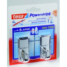 TESA POWERSTRIPS LARGE CLASSIC CHROOM 10 0 CHROOM