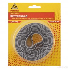 KLITTENBAND (ZELFKL.) GRIJS 1.5M 20 MM