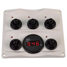 SCHAKELPANEEL ANTRACIET MET VOLTMETER 12/24V